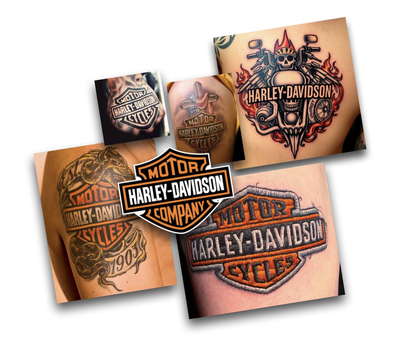 A series of Harley Davidson Tattoos