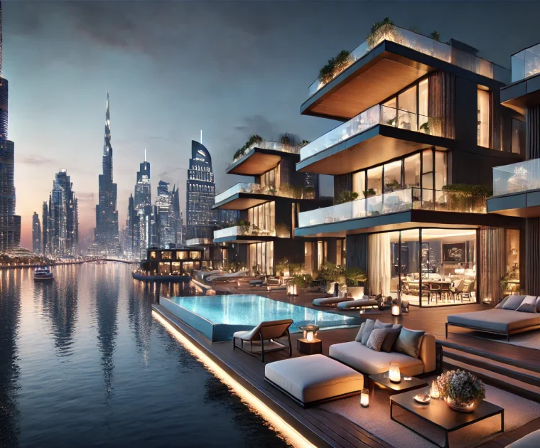 A futuristic image of the UAE skyline